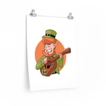 Wall Art Posters Prints - Guitarist Leprechaun St Partrick's Day