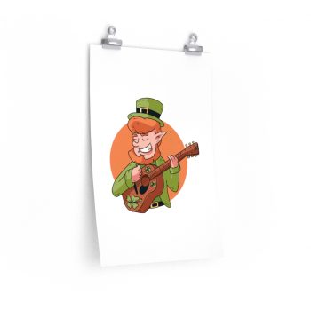 Wall Art Posters Prints - Guitarist Leprechaun St Partrick's Day