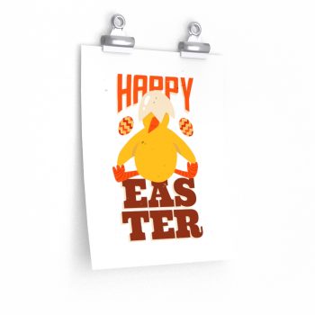 Wall Art Posters Prints - Happy Easter Chick Eggs