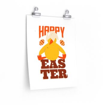 Wall Art Posters Prints - Happy Easter Chick Eggs