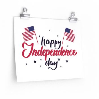 Wall Art Posters Prints - Happy Independence Day Flag Stars USA