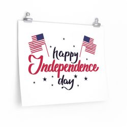 Wall Art Posters Prints - Happy Independence Day Flag Stars USA