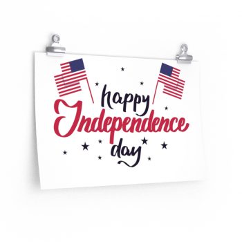 Wall Art Posters Prints - Happy Independence Day Flag Stars USA