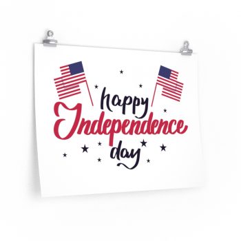 Wall Art Posters Prints - Happy Independence Day Flag Stars USA