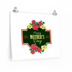 Wall Art Posters Prints - Happy Mothers Day Red Yellow Roses Flowers