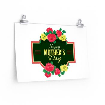 Wall Art Posters Prints - Happy Mothers Day Red Yellow Roses Flowers