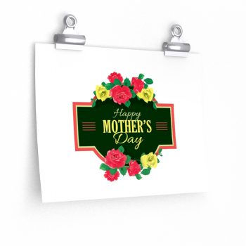 Wall Art Posters Prints - Happy Mothers Day Red Yellow Roses Flowers