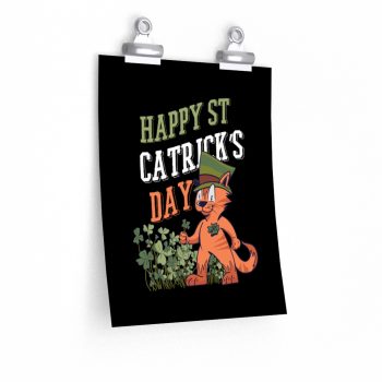 Wall Art Posters Prints - Happy St Catrick's Day Cat Clover