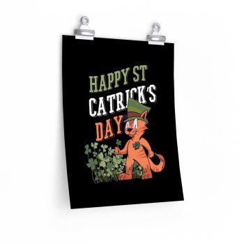 Wall Art Posters Prints - Happy St Catrick's Day Cat Clover