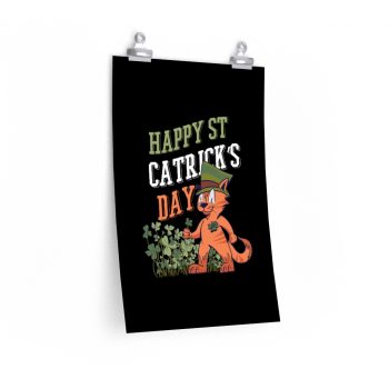 Wall Art Posters Prints - Happy St Catrick's Day Cat Clover