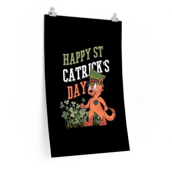 Wall Art Posters Prints - Happy St Catrick's Day Cat Clover