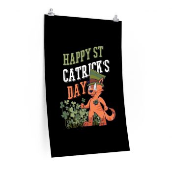 Wall Art Posters Prints - Happy St Catrick's Day Cat Clover