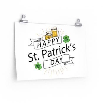 Wall Art Posters Prints - Happy St Patrick's Day Shamrock Beer