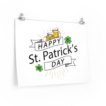 Wall Art Posters Prints - Happy St Patrick's Day Shamrock Beer