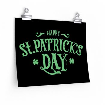 Wall Art Posters Prints - Happy St Patricks Day Green Lettering