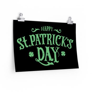 Wall Art Posters Prints - Happy St Patricks Day Green Lettering