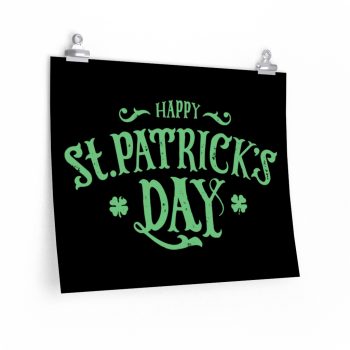 Wall Art Posters Prints - Happy St Patricks Day Green Lettering