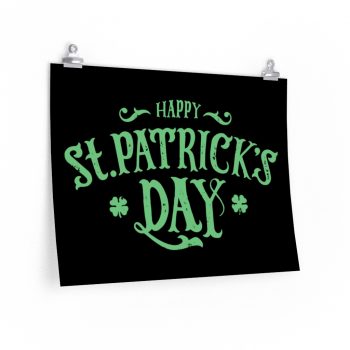 Wall Art Posters Prints - Happy St Patricks Day Green Lettering