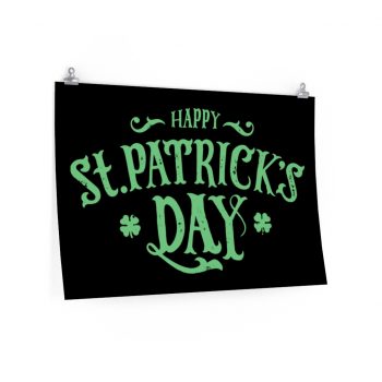 Wall Art Posters Prints - Happy St Patricks Day Green Lettering