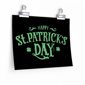 Wall Art Posters Prints - Happy St Patricks Day Green Lettering