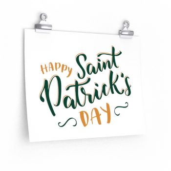 Wall Art Posters Prints - Happy St Patricks Day Orange Green