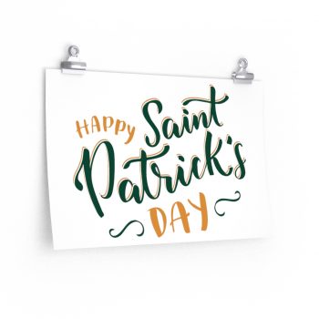 Wall Art Posters Prints - Happy St Patricks Day Orange Green