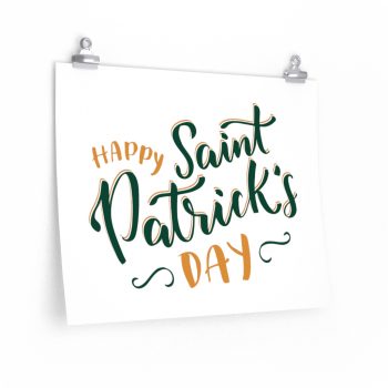 Wall Art Posters Prints - Happy St Patricks Day Orange Green