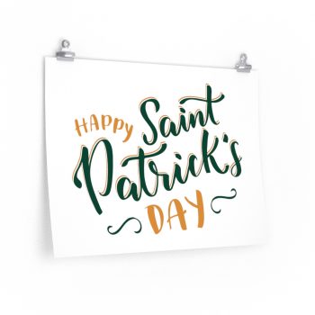 Wall Art Posters Prints - Happy St Patricks Day Orange Green