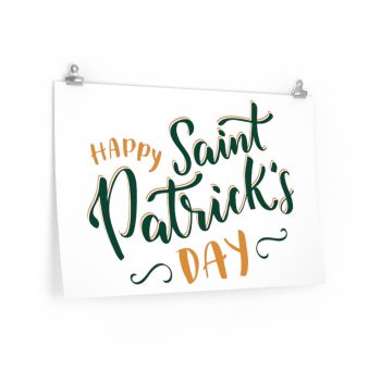 Wall Art Posters Prints - Happy St Patricks Day Orange Green