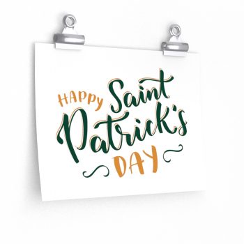 Wall Art Posters Prints - Happy St Patricks Day Orange Green