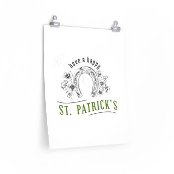 Wall Art Posters Prints - Have a Happy St Patricks Day Horse Shoe Clover