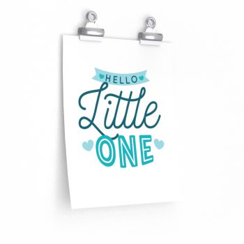 Wall Art Posters Prints - Hello Little One - Blue Baby Boy