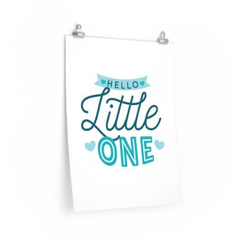 Wall Art Posters Prints - Hello Little One - Blue Baby Boy