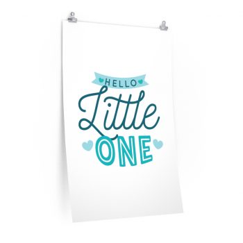 Wall Art Posters Prints - Hello Little One - Blue Baby Boy