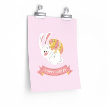 Wall Art Posters Prints - Hoppy Easter Bunny Egg Happy Easter