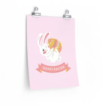 Wall Art Posters Prints - Hoppy Easter Bunny Egg Happy Easter