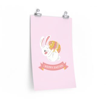 Wall Art Posters Prints - Hoppy Easter Bunny Egg Happy Easter