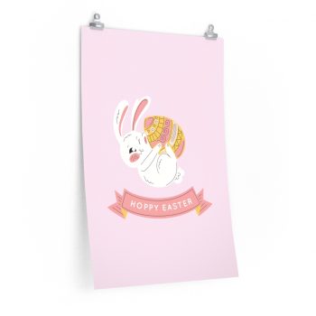 Wall Art Posters Prints - Hoppy Easter Bunny Egg Happy Easter