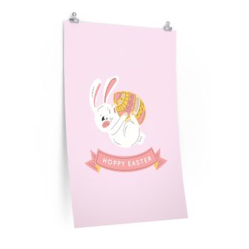 Wall Art Posters Prints - Hoppy Easter Bunny Egg Happy Easter