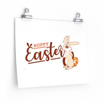 Wall Art Posters Prints - Hoppy Easter Happy Easter Bunny Eggs