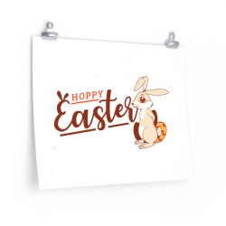 Wall Art Posters Prints - Hoppy Easter Happy Easter Bunny Eggs