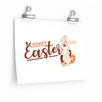 Wall Art Posters Prints - Hoppy Easter Happy Easter Bunny Eggs