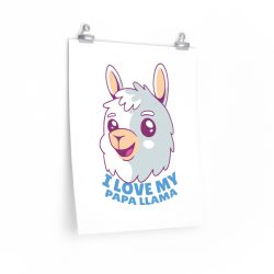 Wall Art Posters Prints - I Love My Papa Llama