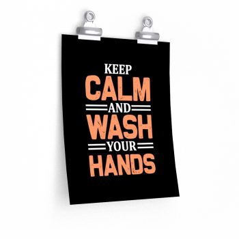 Wall Art Posters Prints - Keep Calm and Wash Your Hands Peach