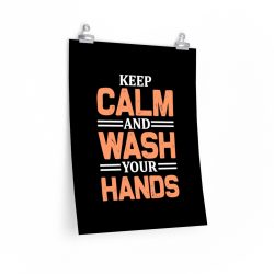 Wall Art Posters Prints - Keep Calm and Wash Your Hands Peach