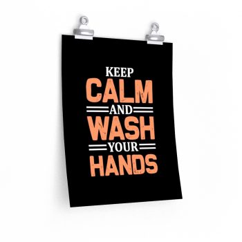 Wall Art Posters Prints - Keep Calm and Wash Your Hands Peach