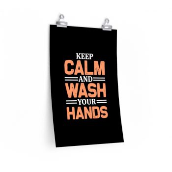 Wall Art Posters Prints - Keep Calm and Wash Your Hands Peach