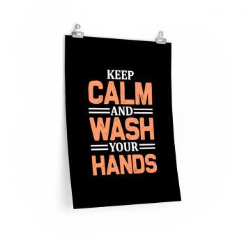 Wall Art Posters Prints - Keep Calm and Wash Your Hands Peach