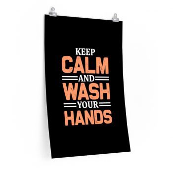 Wall Art Posters Prints - Keep Calm and Wash Your Hands Peach