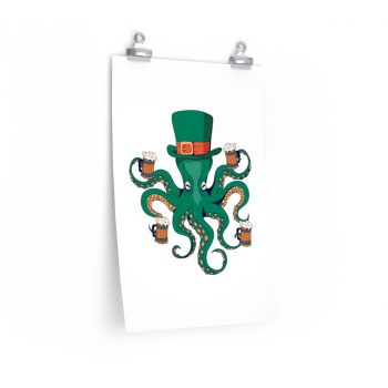 Wall Art Posters Prints - Leprechaun Octopus St Patricks Beer Stein